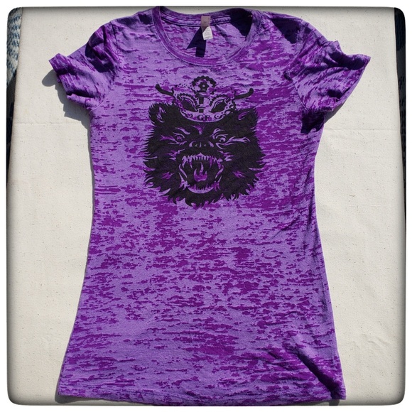 Graphic Tee-Next Level Purple Burnout, Size M - Picture 2 of 9
